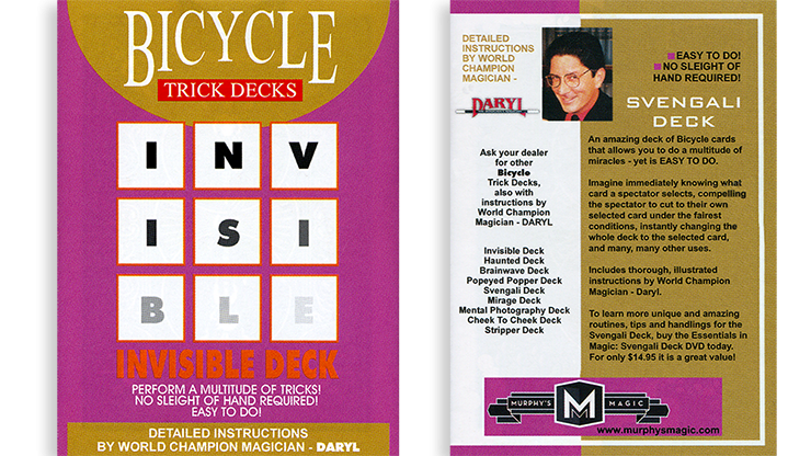 Easy to do The Invisible Deck Instructions Included Bicycle Stock